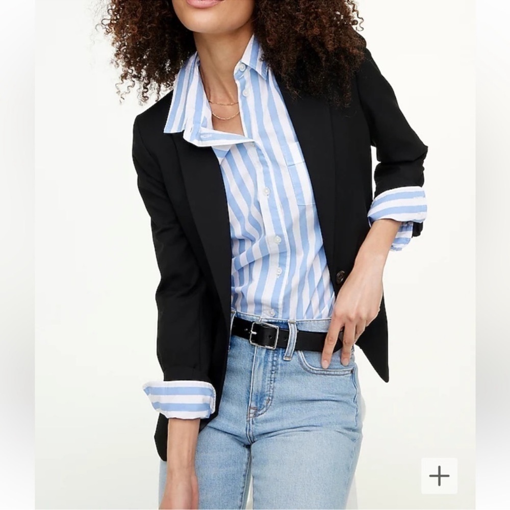 J. Crew One Button Blazer Black New Womens 6 Black Academia Career